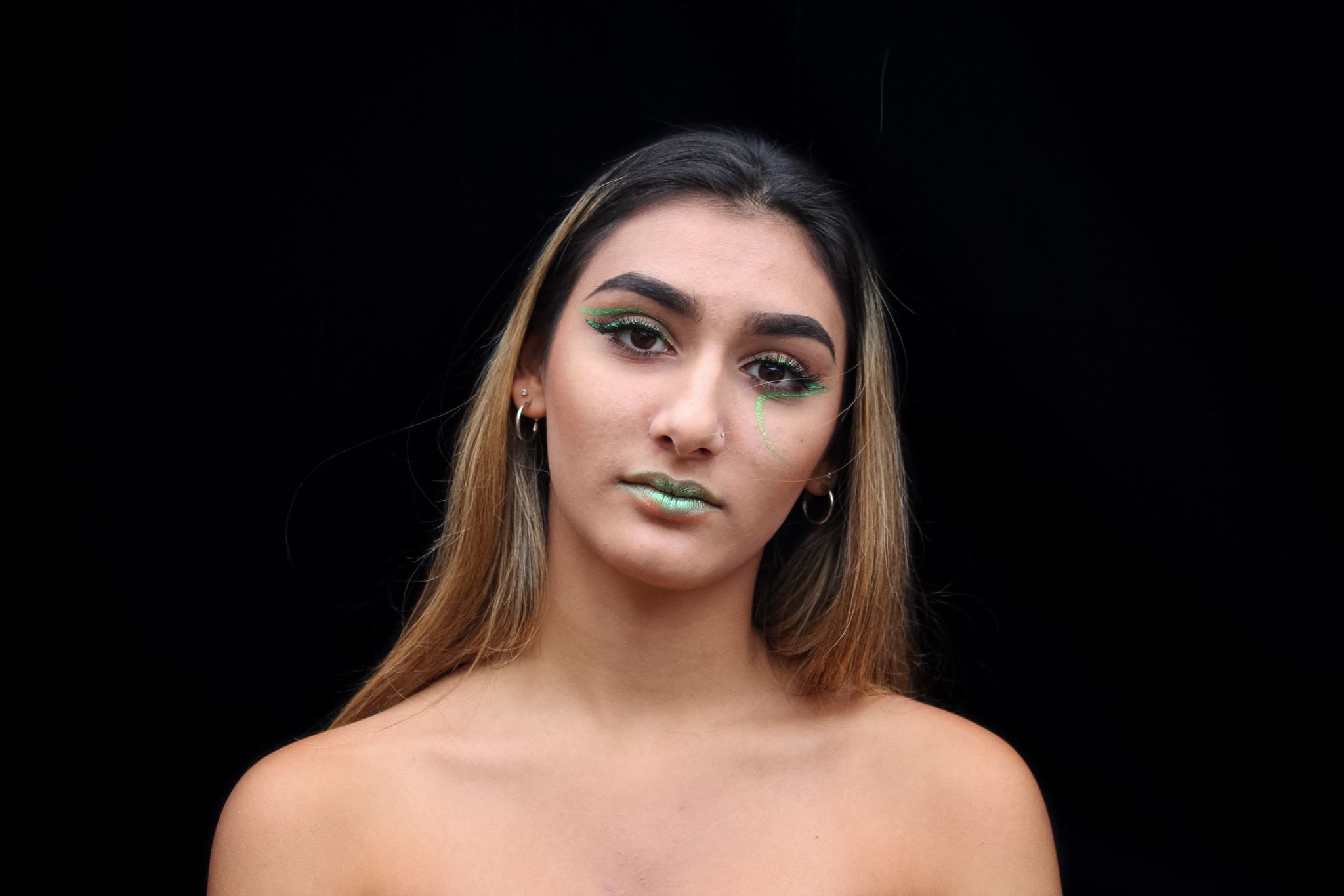 Image may contain: Portrait, Photography, Photo, Clothing, Apparel, Female, Skin, Human, Face, Person
