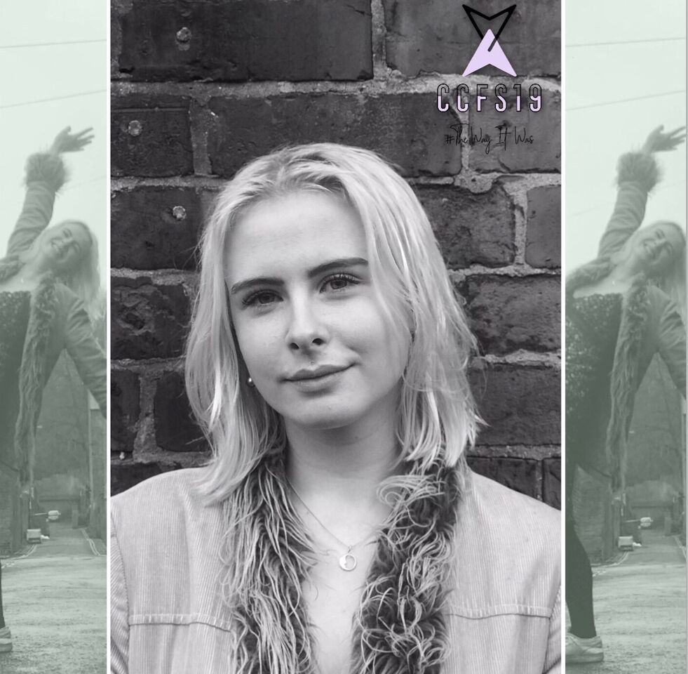 Image may contain: Clothing, Apparel, Photography, Portrait, Photo, Head, Blonde, Girl, Child, Kid, Teen, Woman, Brick, Female, Smile, Collage, Poster, Advertisement, Face, Human, Person