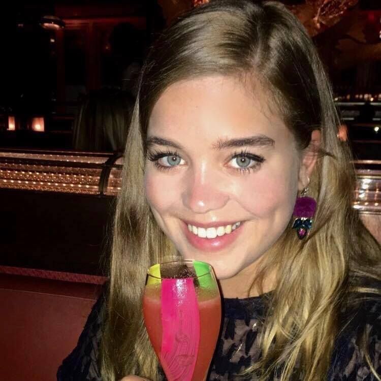 Image may contain: Drinking, Female, Bar Counter, Pub, Juice, Alcohol, Cocktail, Face, Beverage, Drink, Night Life, Person, Human