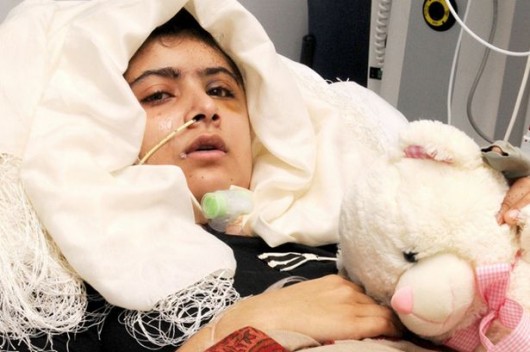 On 9th October 2012 Malala was shot by the Taliban and brought to Britain for treatment 