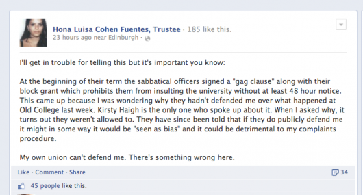 The original leak of the gag clause, made by an unsupported student.