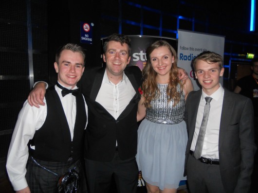 2) (From L to R) Calum Macdonald, BBC News Beat presenter Chris Smith, Hannah Whitcombe  and Alasdair Keane