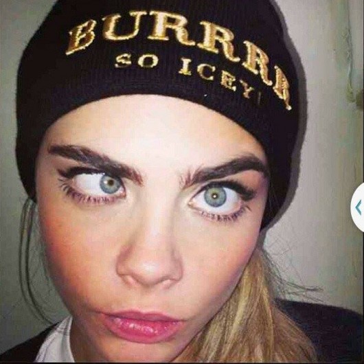 Cara flaunting those famous brows on Instagram