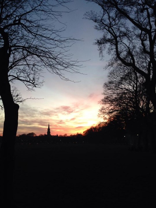 Sunshine at sunset