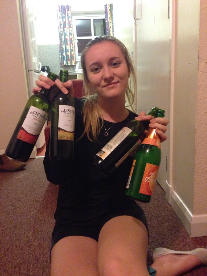 hello future employers, this is me with four bottles of wine.