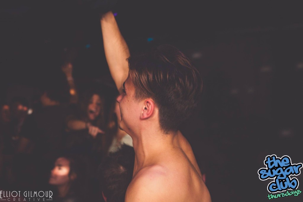 That girl is far too excited to see his shirt is off