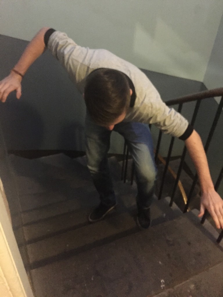 Ross is especially quiet on going up the stairs