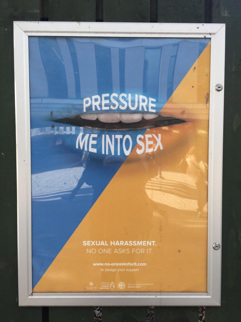 Posters for the campaign outside Teviot
