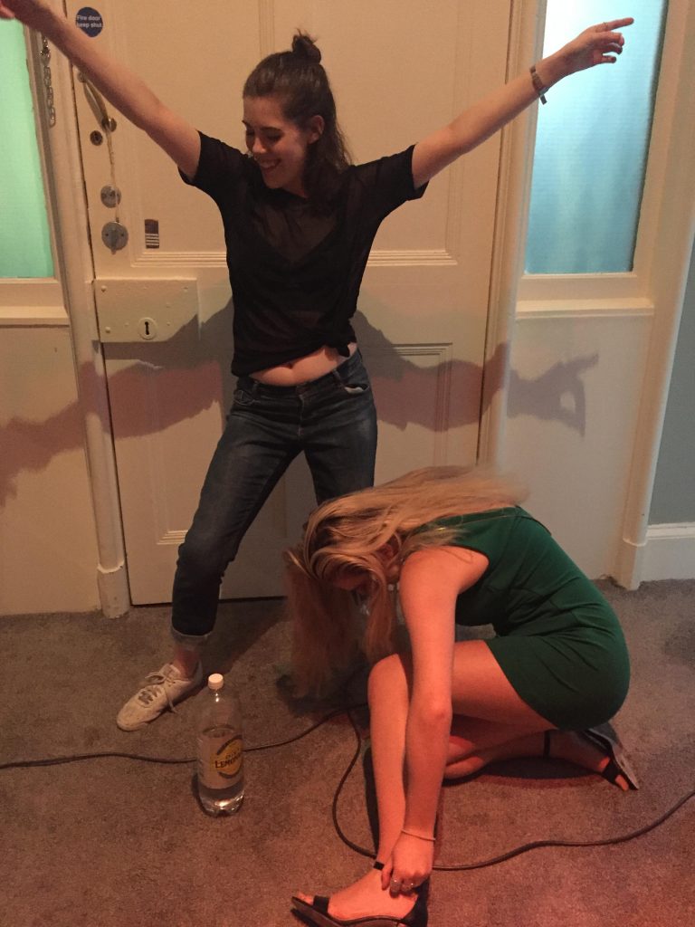 Classic drunk girl on the floor