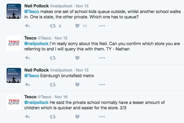 tesco-makes-school-kids-queue-outside-behind-a-barrier-but-allows-those-from-private-schools-to-go