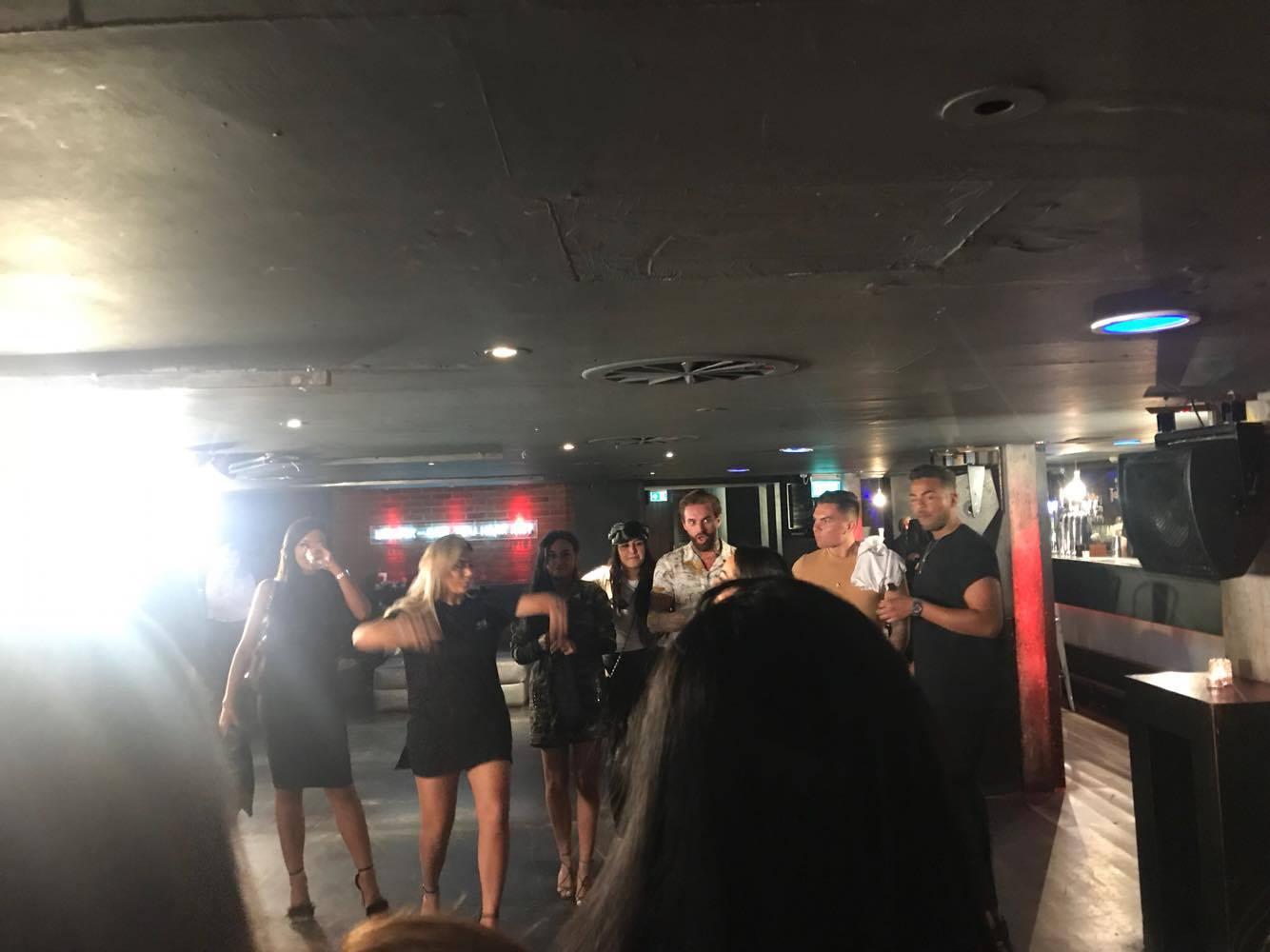 The Geordie Shore cast briefing their lucky team of extras