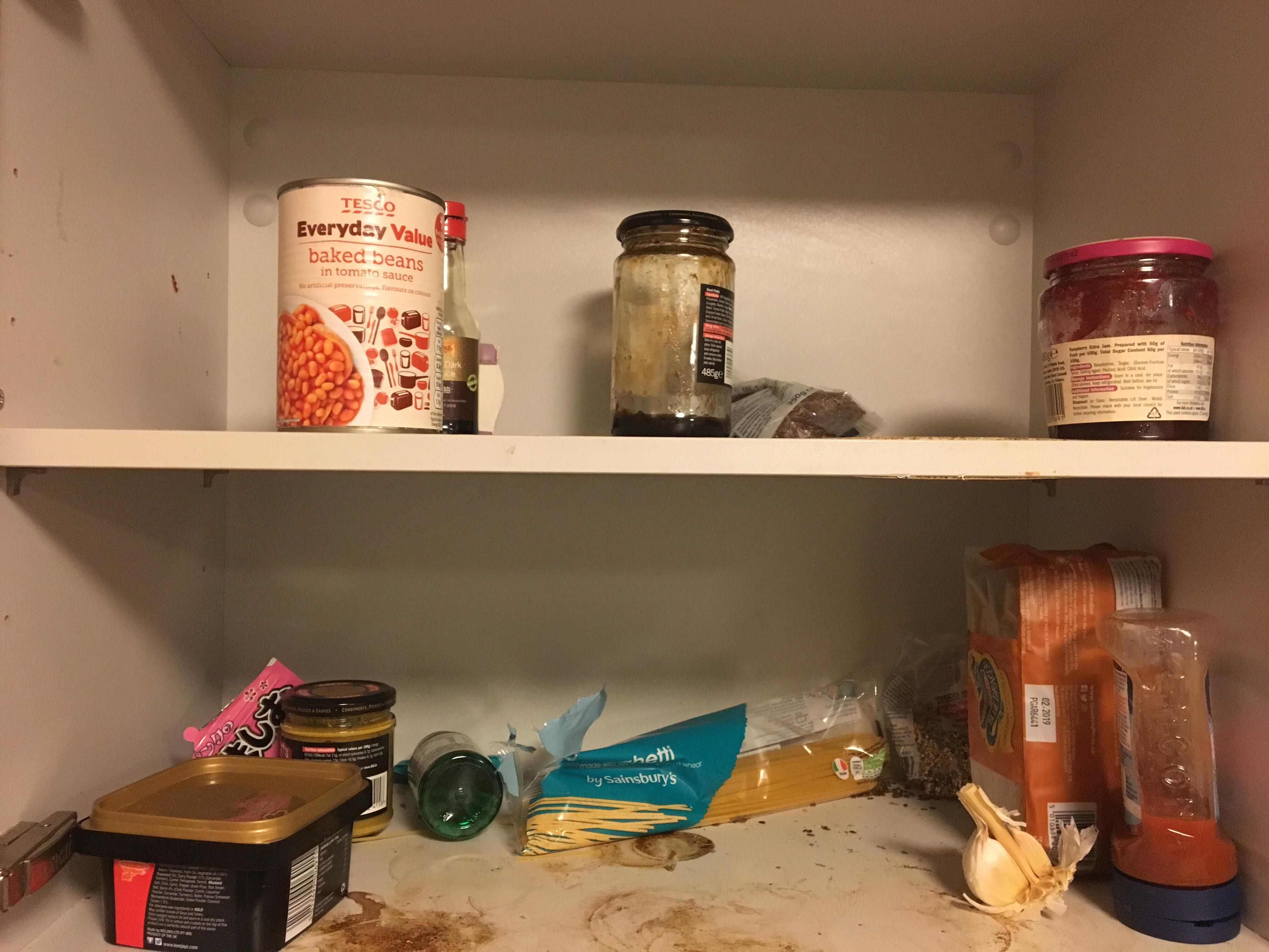 Image may contain: Electrical Device, Appliance, Jam, Food, Shelf, Furniture, Cupboard, Closet, Jar