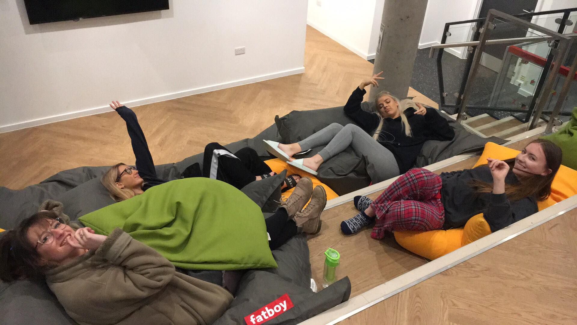 Image may contain: Furniture, Couch, Asleep, Person, People, Human