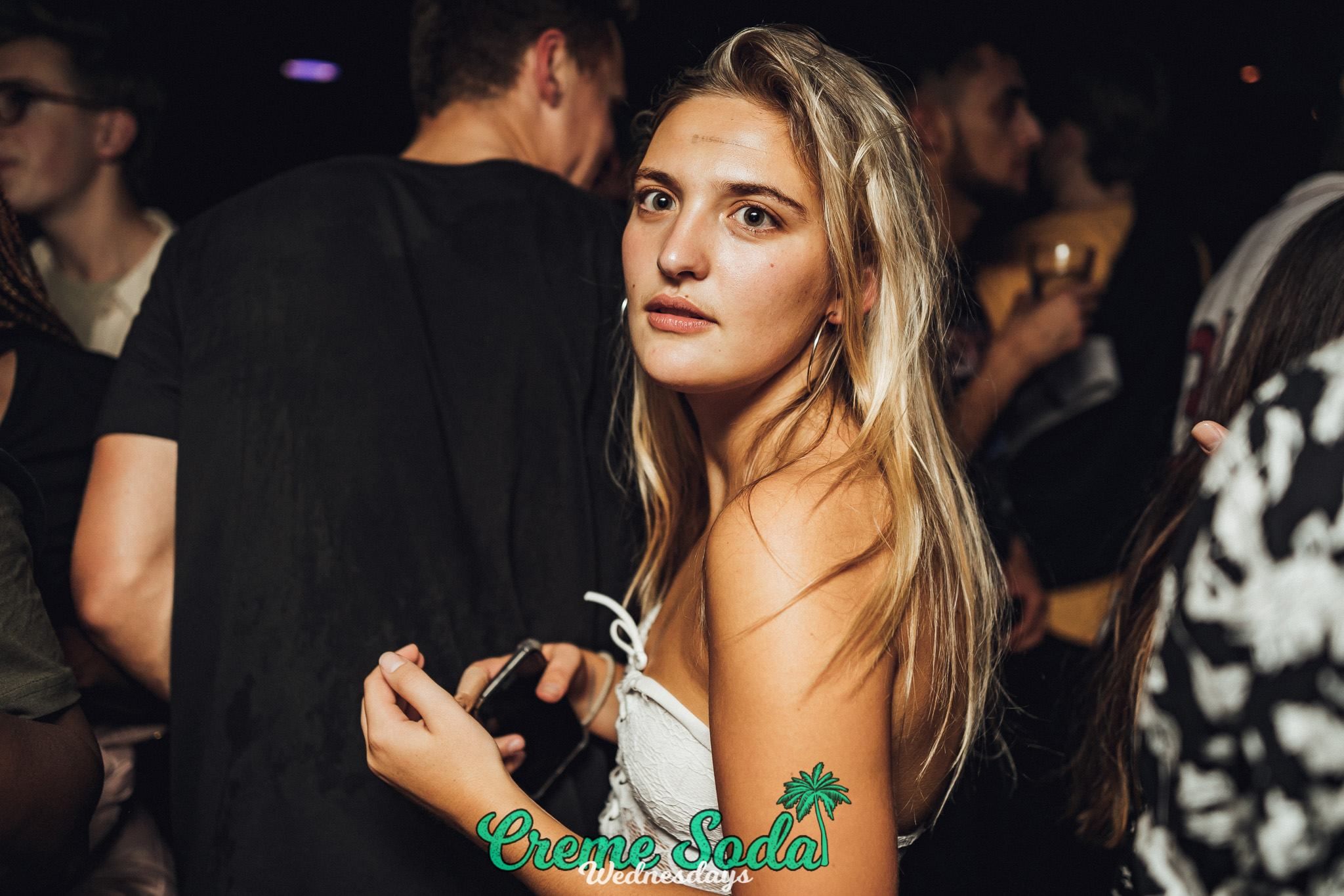 Image may contain: Woman, Girl, Female, Blonde, Night Life, Night Club, Club, Person, People, Human