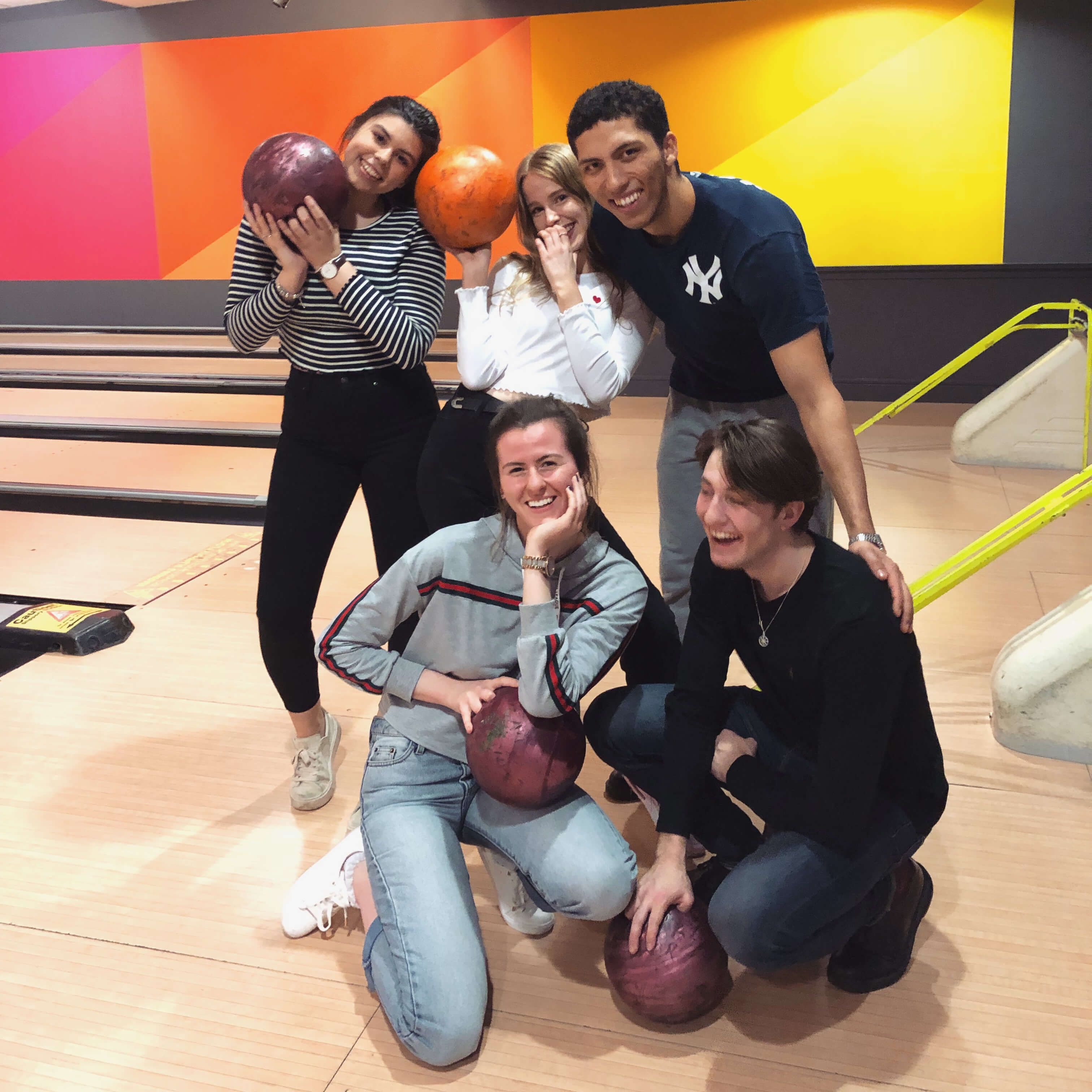Image may contain: Hardwood, Flooring, Wood, Bowling, Human, Person