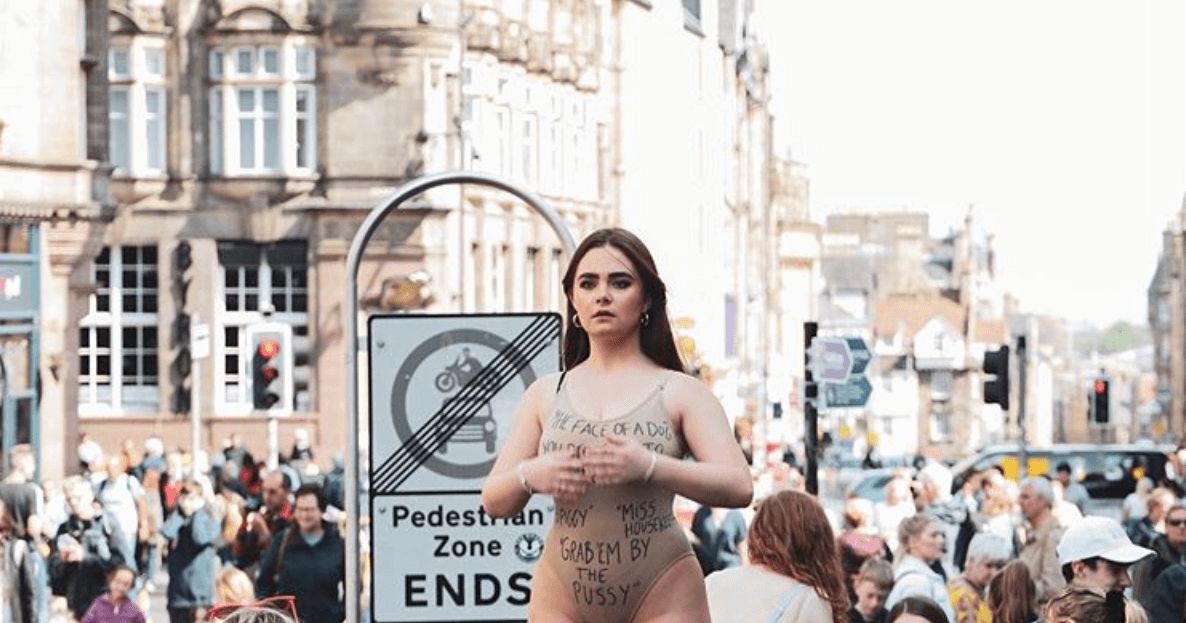 Image may contain: Face, Woman, Accessory, Accessories, Sunglasses, Protest, Crowd, Parade, Female, Apparel, Clothing, Person, Human