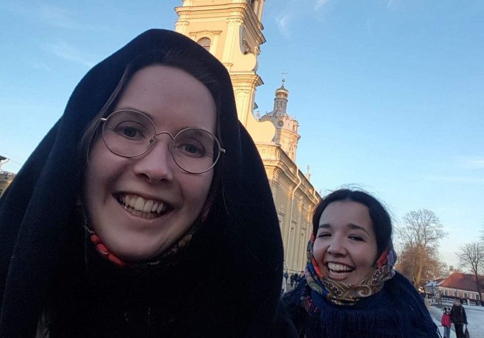 Image may contain: Selfie, Head, Bell Tower, Photo, Portrait, Photography, Female, Vacation, Tower, Architecture, Dome, Building, Smile, Accessory, Accessories, Glasses, Human, Face, Person, Clothing, Apparel