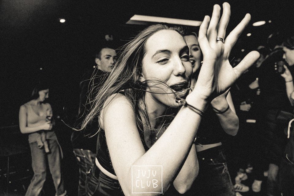 Image may contain: Night Club, Dating, Finger, Club, Party, Face, Human, Person