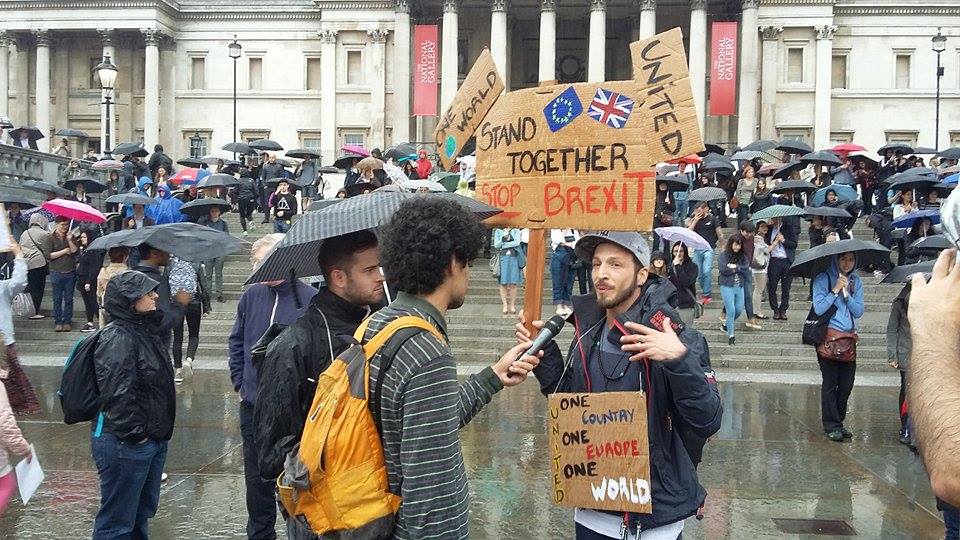 A Romanian protestor