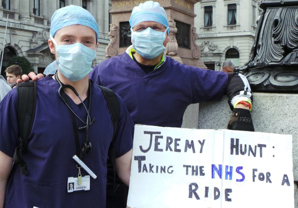 Photos taken at the London march in protest at the proposed contract for junior doctors. These were uploaded to Twitter as soon as each was taken.
