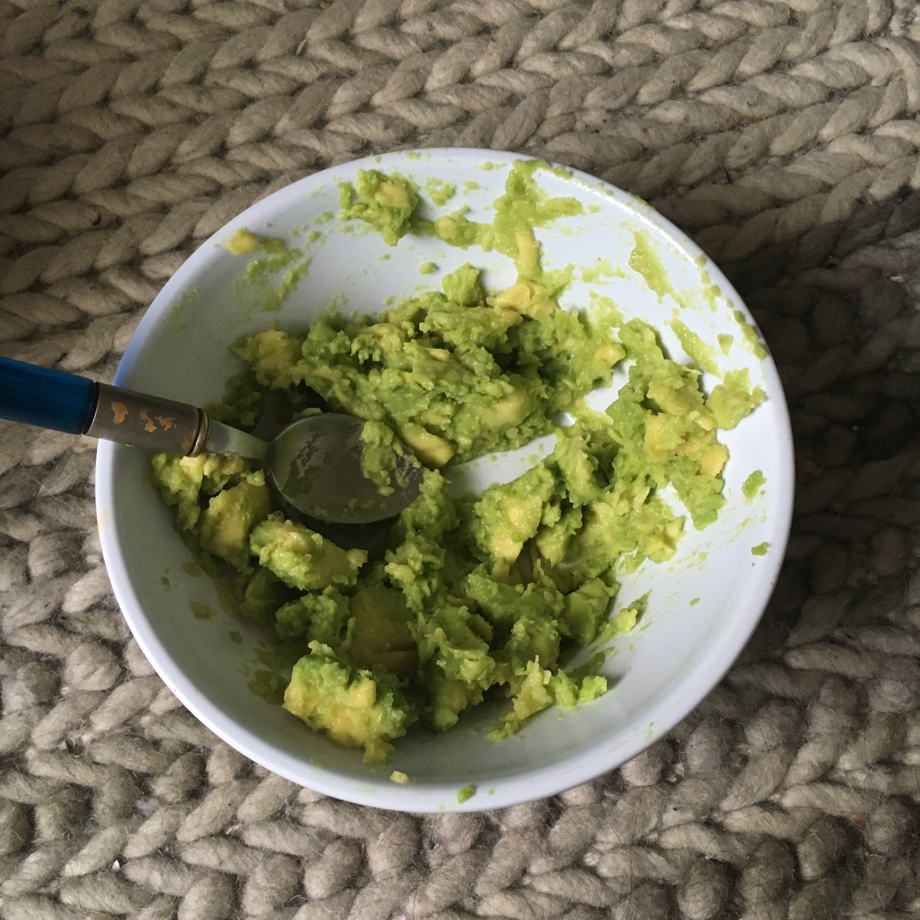 Mush the avocado into a paste.