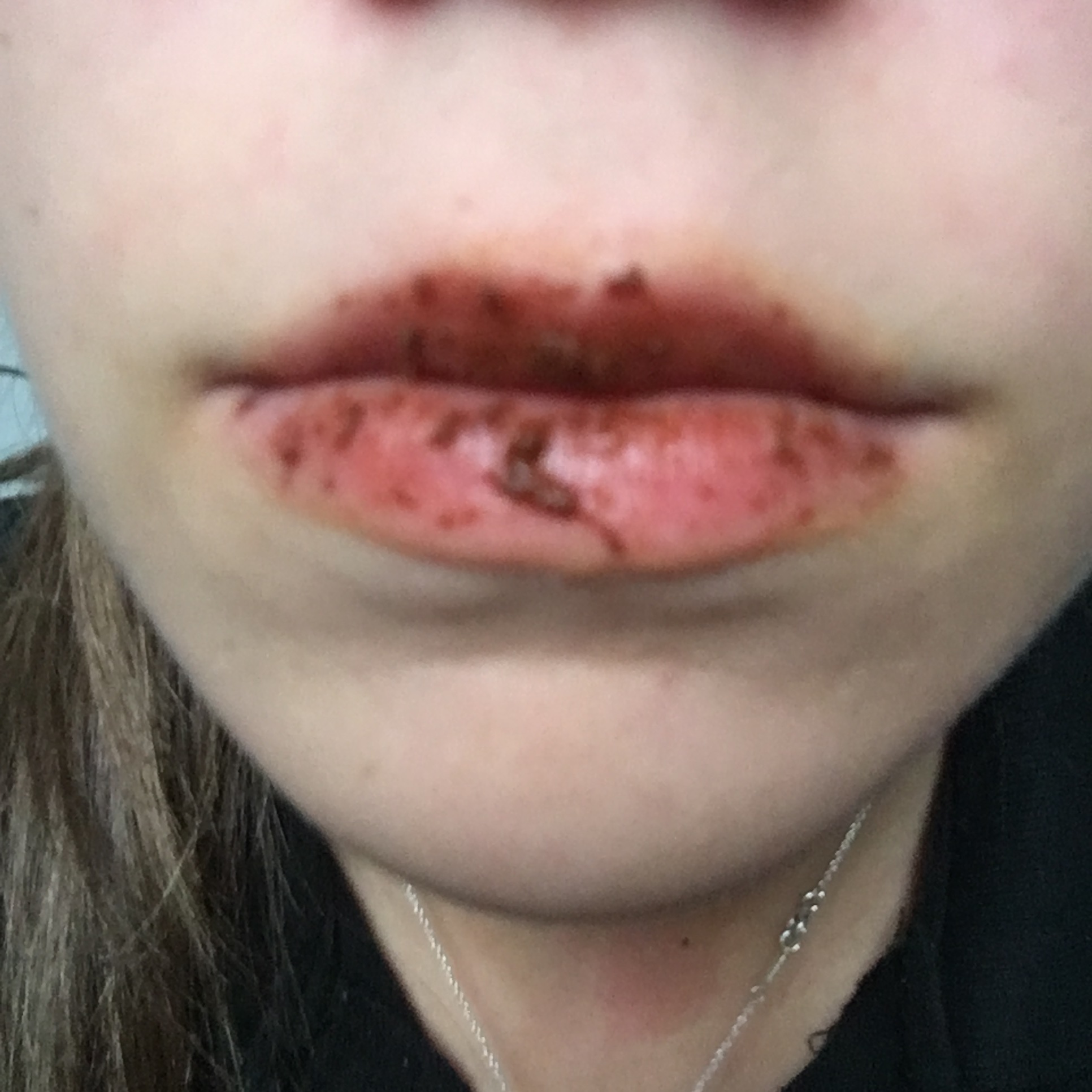 Apply to the lips, use water if you want to apply more and your struggling with getting it to stick.