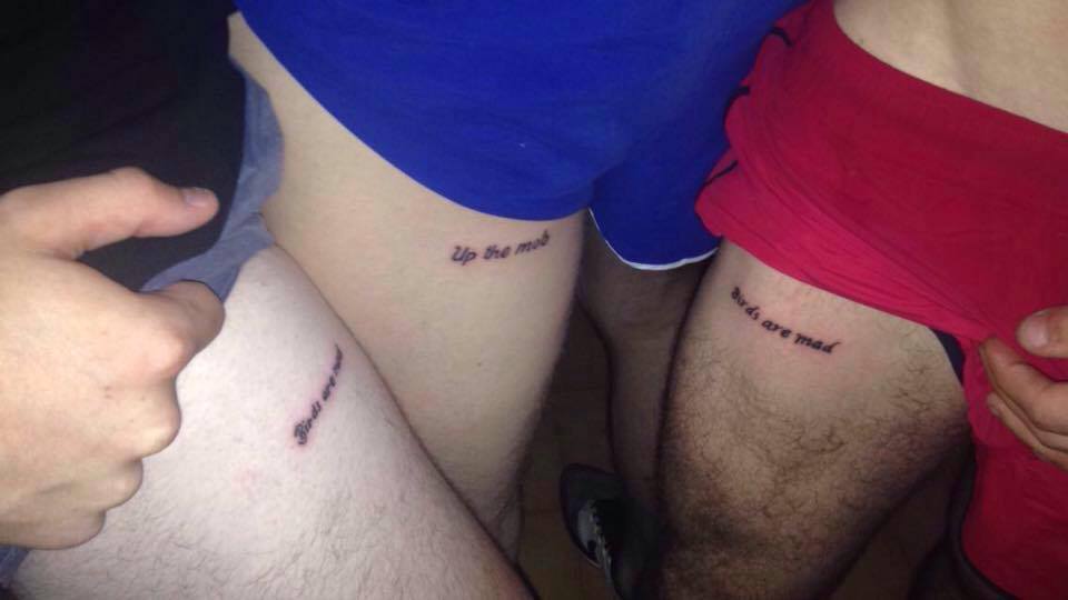 Yeah, that tattoo says 'birds are mad'
