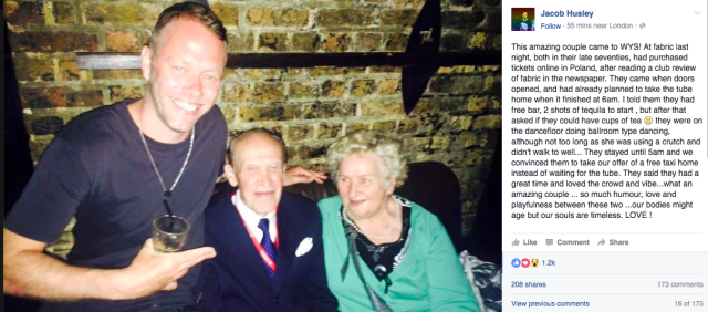In May, Fabric was visited by an old polish couple, who were served tea on the dancefloor