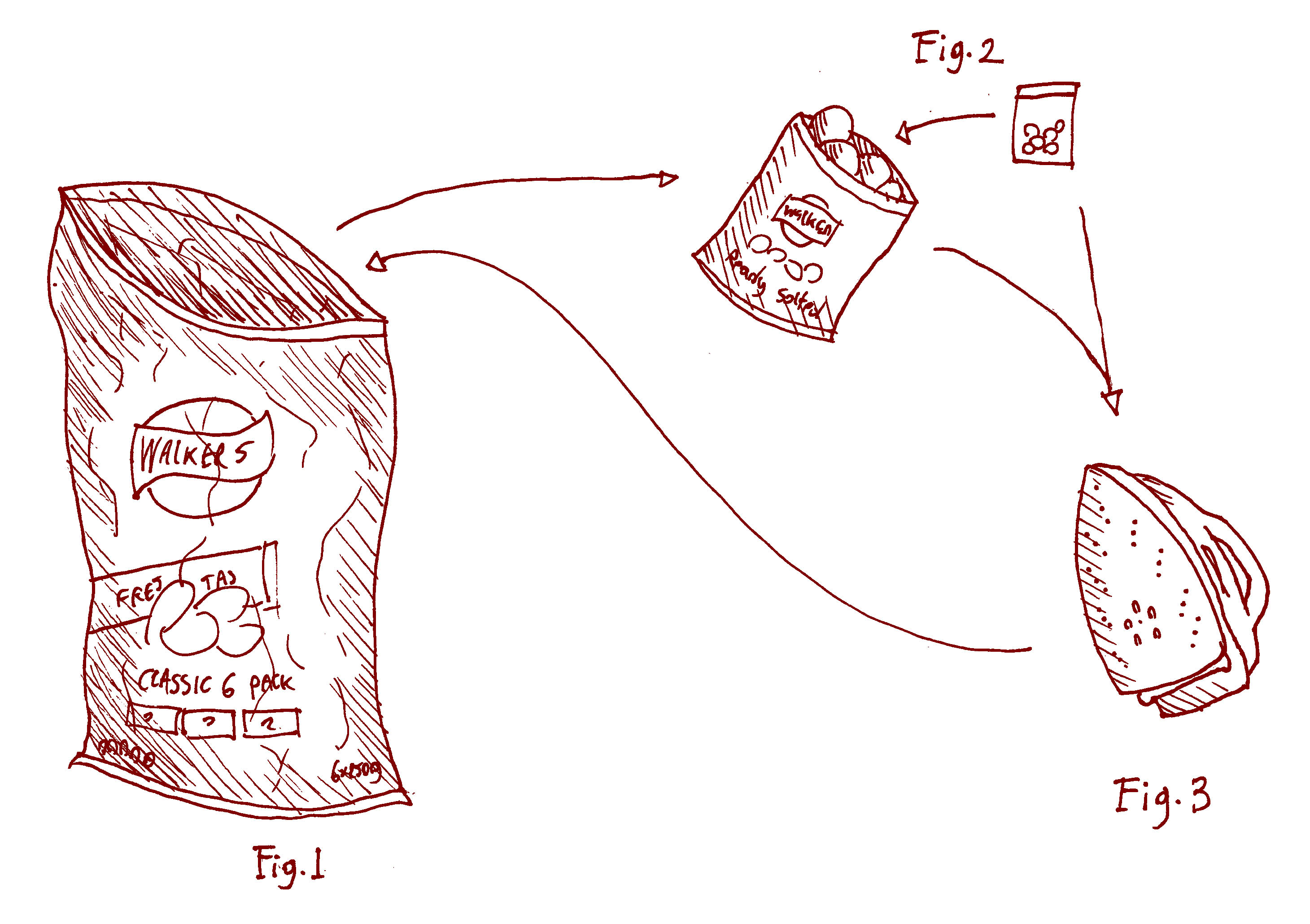 A diagram demonstrating how to hide drugs inside a multipack of crisps