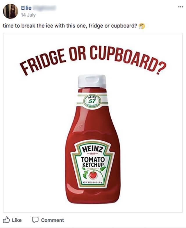 Ketchup belongs in the cupboard btw