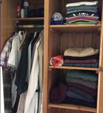 Image may contain: Wardrobe, Furniture, Closet, Bottle, Book