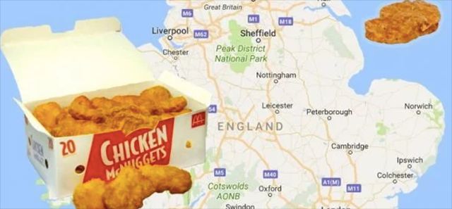 Image may contain: Map, Diagram, Atlas, Nuggets, Fried Chicken, Food