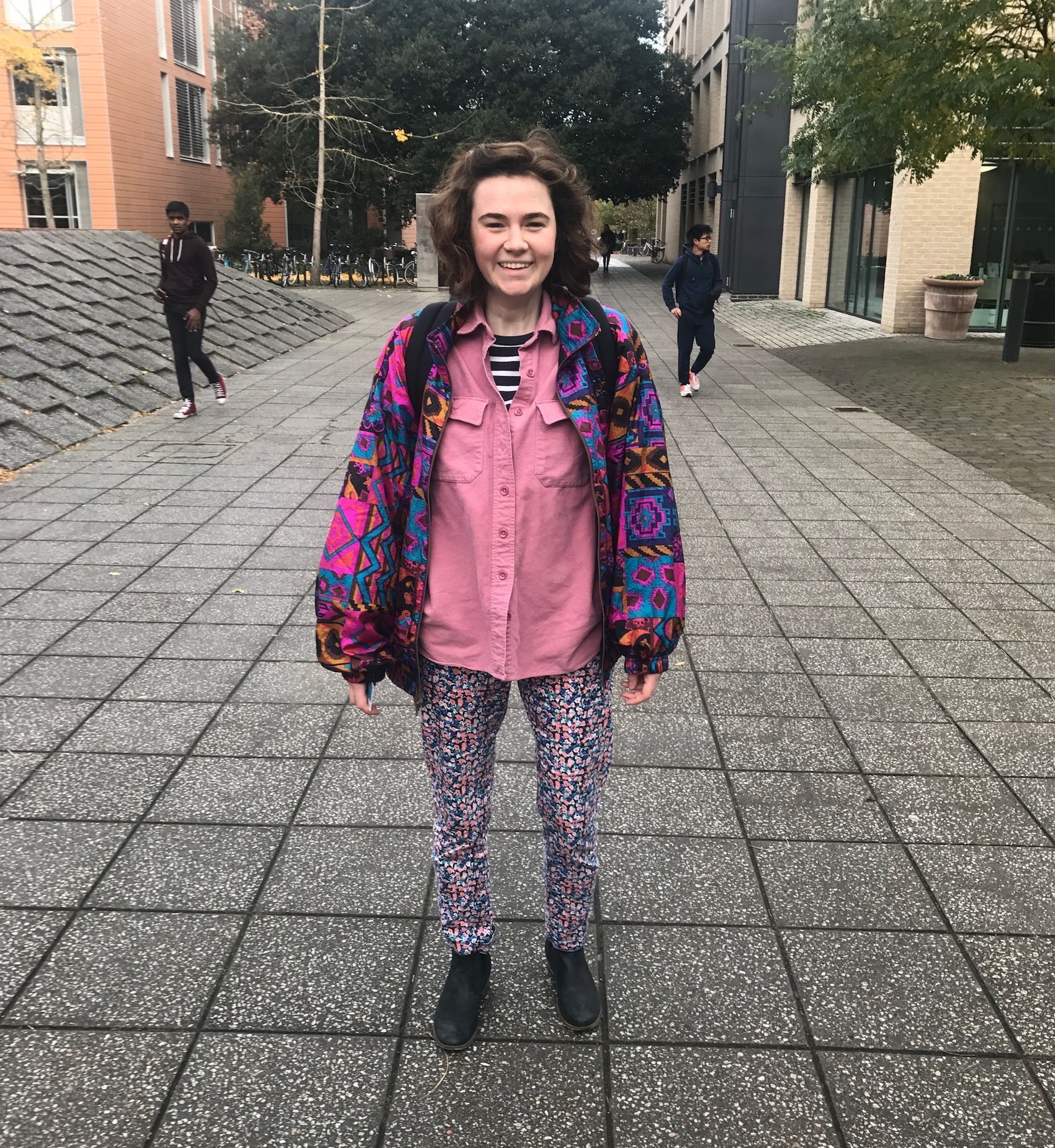 Image may contain: Tartan, Plaid, Walkway, Sidewalk, Pavement, Path, Person, People, Human