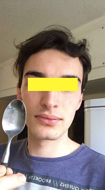 Image may contain: Spoon, Cutlery, Portrait, Face, Person, People, Human