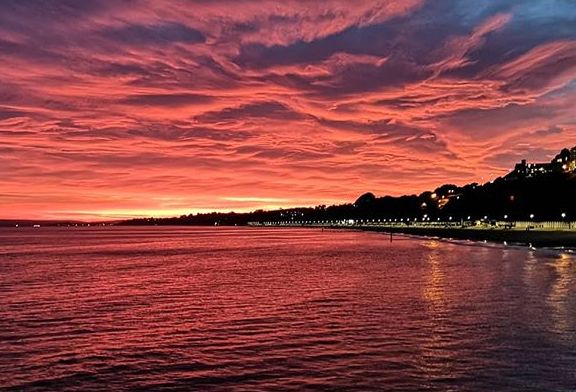 Image may contain: Sunset, Sunrise, Sky, Red Sky, Outdoors, Nature, Dusk, Dawn