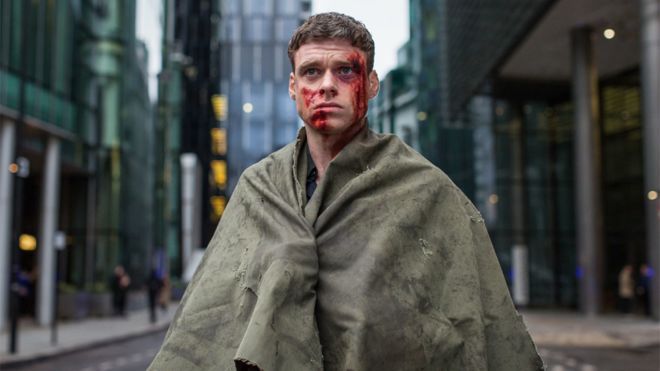 Image may contain: Bodyguard season 2, bodyguard, bbc, richard madden, series two, Man, Fashion, Cloak, Human, Person, Apparel, Clothing