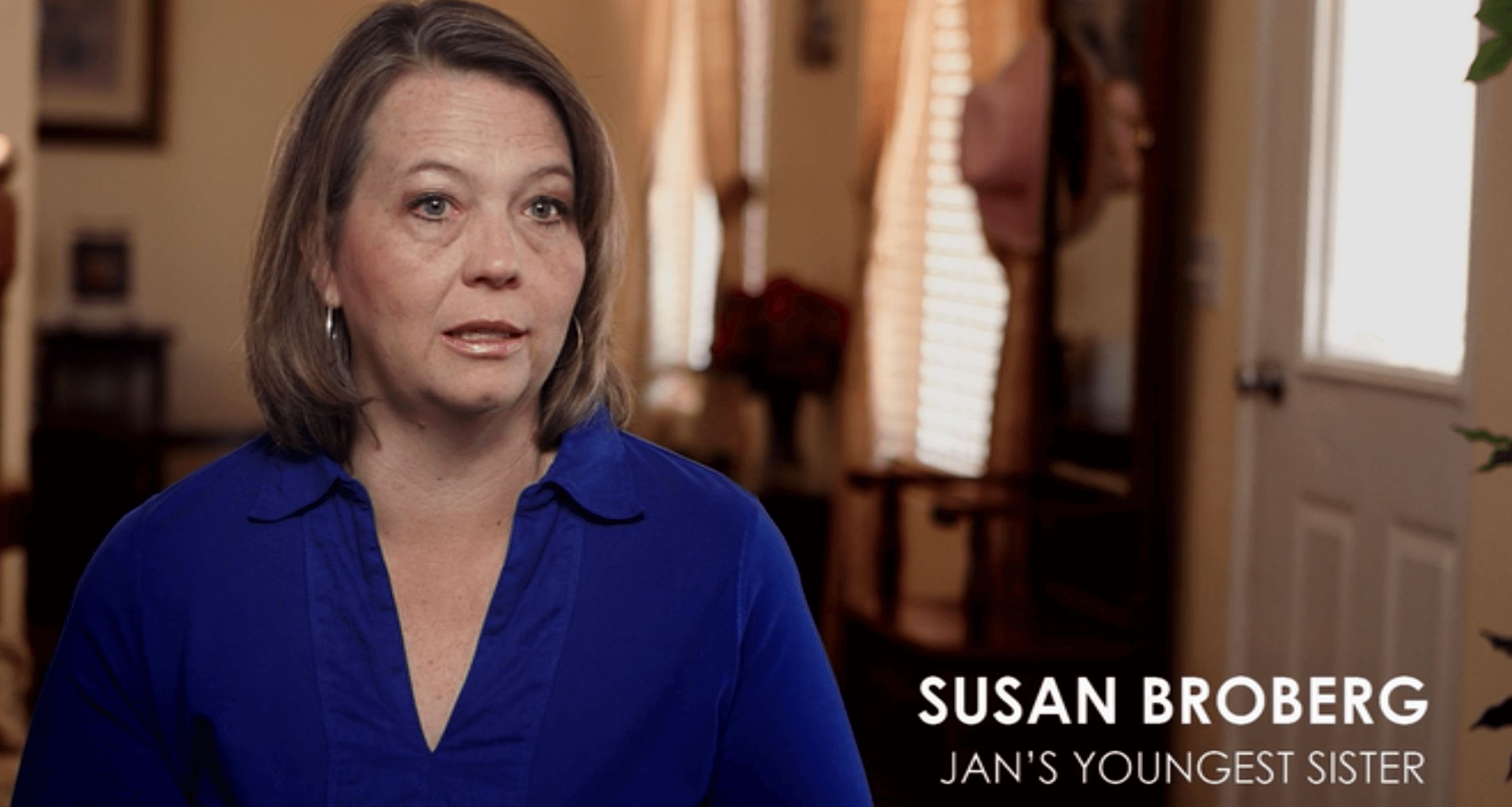Image may contain: Broberg family now, Susan Broberg, Abducted in Plain Sight, Home Decor, Female, Clothing, Apparel, Face, Human, Person