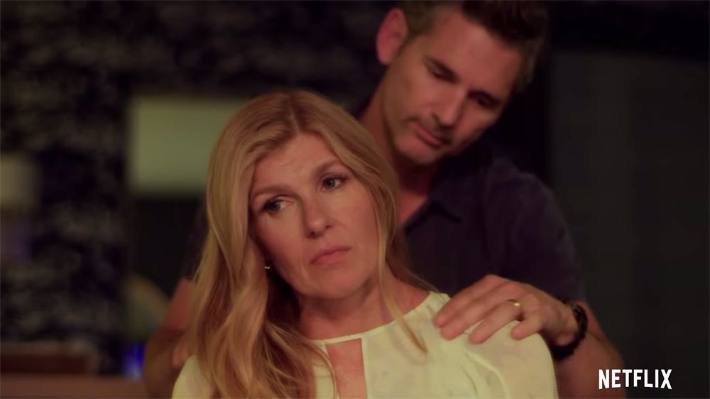 Image may contain: Dirty John, Netflix, true crime, John Meehan, Debra Newell, Connie Britton, Eric Bana,  Portrait, Photography, Photo, Clothing, Apparel, Kid, Woman, Girl, Child, Teen, Blonde, Female, Person, Human, Face