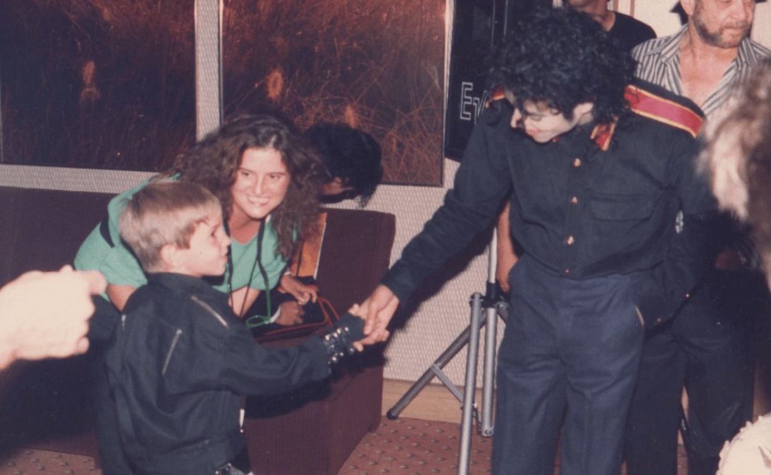 Image may contain: Leaving Neverland, Michael Jackson doc, Michael Jackson, Wade Robson, Electronics, Tripod, Human, Person