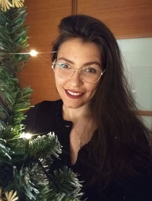 Image may contain: Teeth, Lip, Mouth, Cushion, Woman, Hair, Fir, Abies, Conifer, Portrait, Photography, Photo, Pine, Smile, Lighting, Female, Glasses, Accessories, Accessory, Person, Face, Human, Tree, Plant