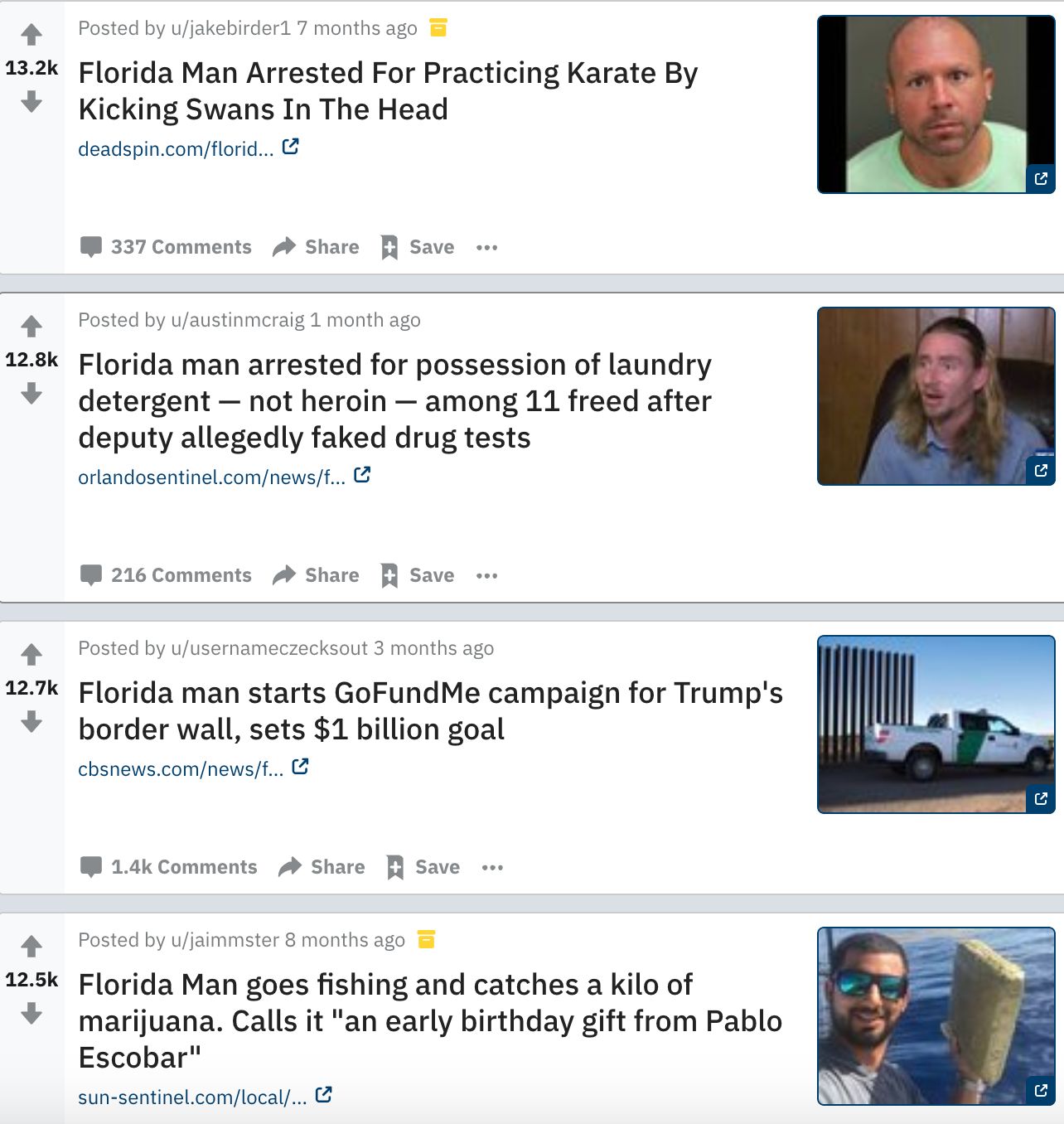 Image may contain: Florida man birthday meme, Florida man, birthday, meme, Reddit, Twitter, game, challenge, january, september, june, july, october, august, march, Vehicle, Car, Automobile, Transportation, Menu, Id Cards, Document, Brochure, Flyer, Paper, Poster, Advertisement, Accessories, Sunglasses, Accessory, Text, Person, Human