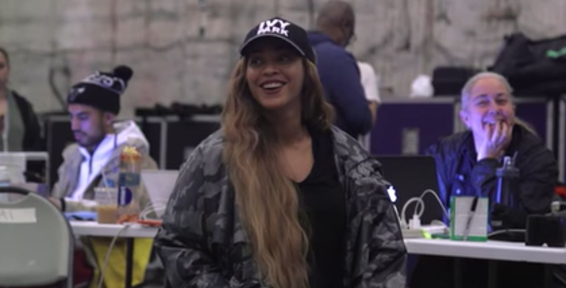 Image may contain: Beyoncé's Homecoming, beyonce, homecoming, documentary, netflix, coachella, Cap, Hat, Face, Dating, Jacket, Coat, Human, Person, Apparel, Clothing