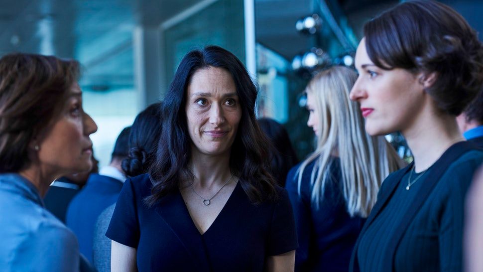 Image may contain: Fleabag hidden meanings, Fleabag, Club, Face, Night Life, Person, Human