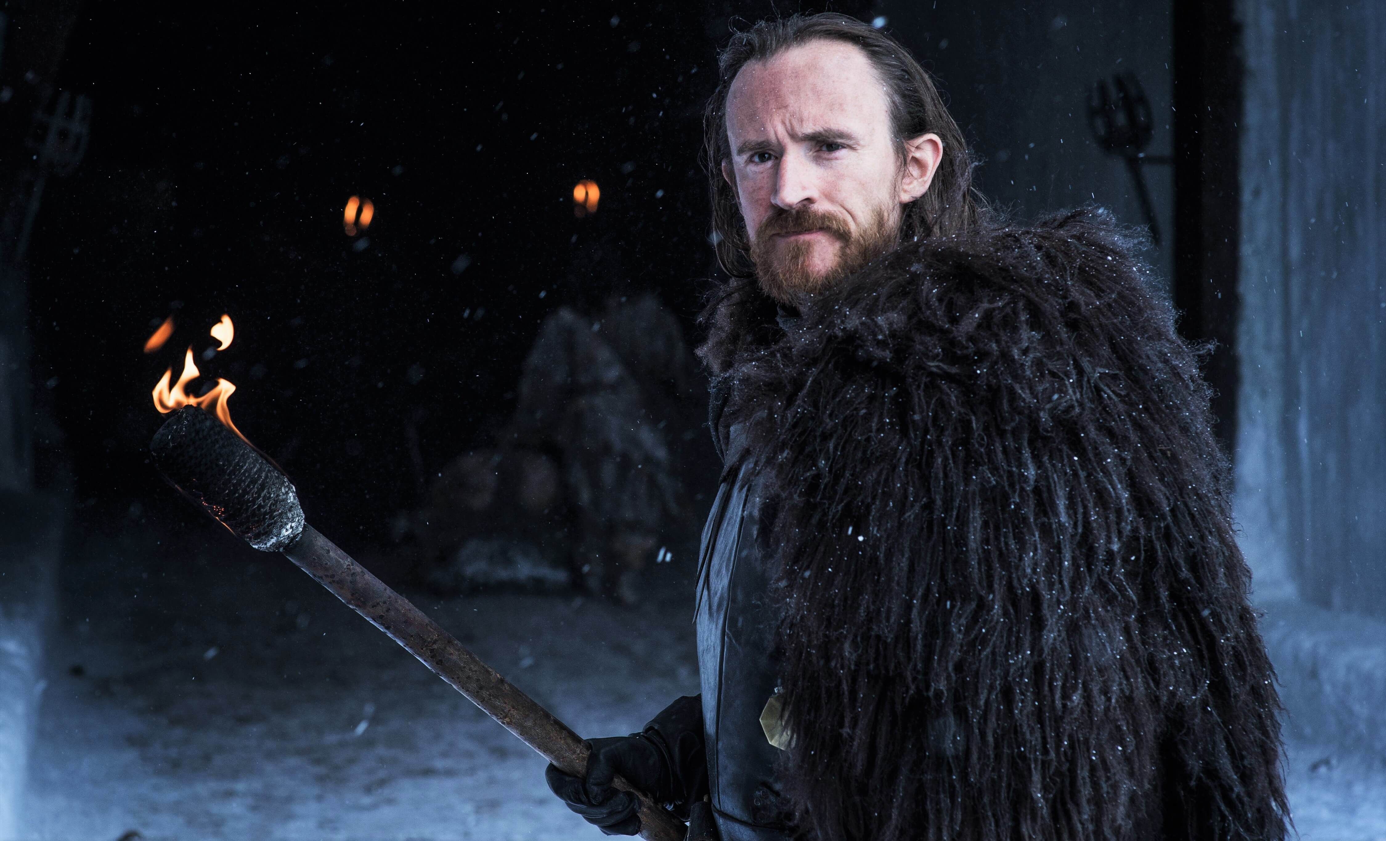 Image may contain: who died in Game of Thrones, Game of Thrones, GoT, Battle of Winterfell, The Long Night, who died, killed, characters, death, The Long Night, season 8 episode 3, Edd Tollett, Overcoat, Outdoors, Beard, Coat, Long Sleeve, Sleeve, Person, Face, Human, Apparel, Clothing