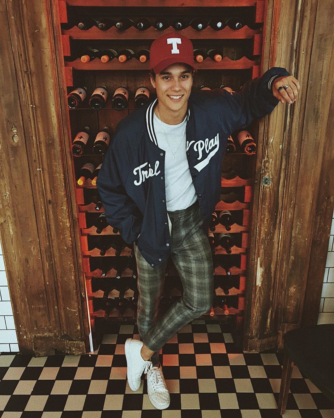Image may contain: Made in Chelsea cast are actually from, Made in Chelsea, cast, place of birth, from, Miles Nazaire, Pants, Shoe, Footwear, Person, Human, Clothing, Apparel