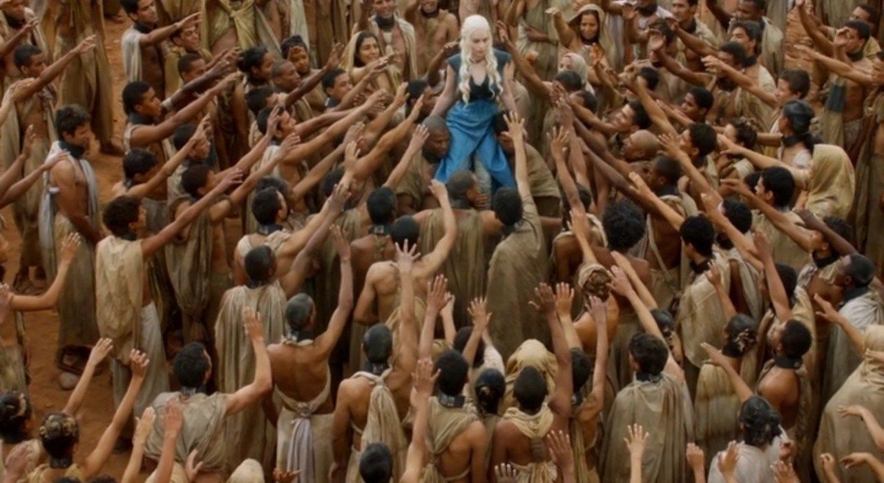 Image may contain: Game of Thrones, Game of Thrones racism, Team Sport, Sports, Sport, Team, Huddle, Audience, Crowd, People, Human, Person
