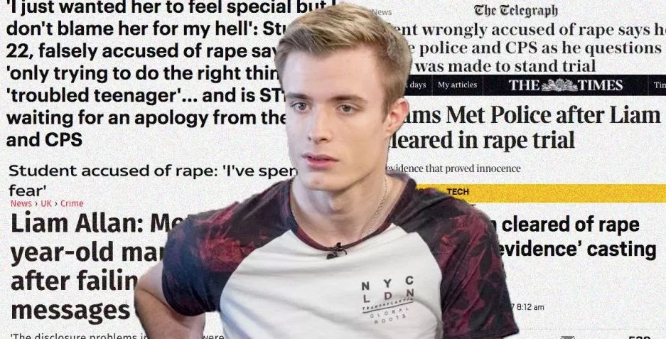 Image may contain: Liam Allan, rape case, accuser, texts, phone, police, news, updates, phone, Text, Magazine, Human, Person