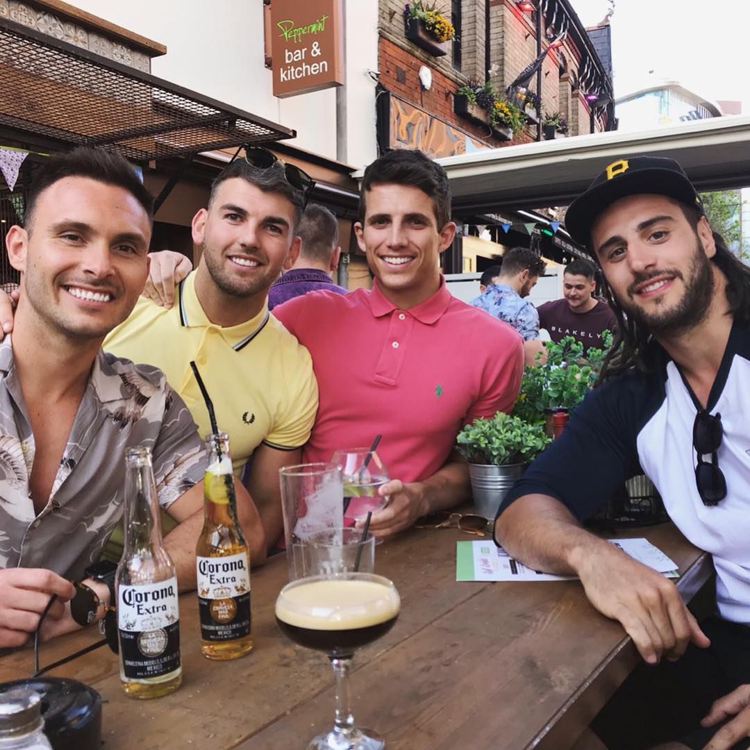 Image may contain: Love Island 2019 Instagrams, Callum Macleod, Instagram, Love Island, 2019, contestant, Islander, cast, line up, Bottle, Glass, Bar Counter, Pub, Alcohol, Drink, Beer, Beverage, Person, Human