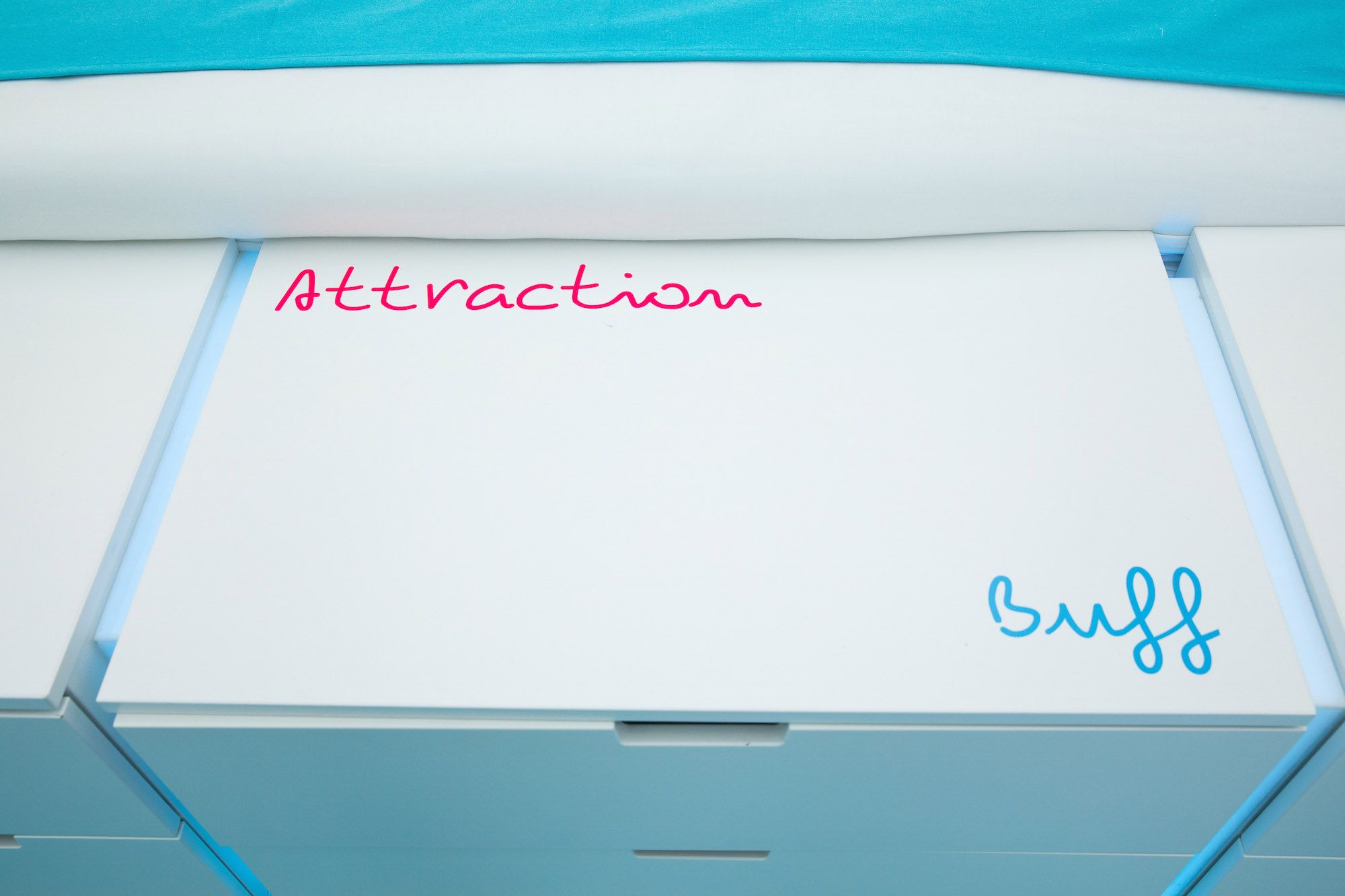 Image may contain: Love Island villa, Love Island, location, 2019, Cushion, White Board