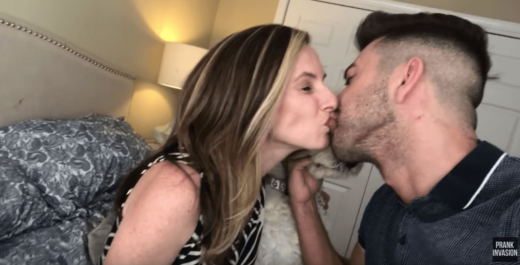 Image may contain: YouTuber kisses his mum, Chris Monroe, mum, YouTube, PrankInvasion, video, YouTube, Prank Invasion, snogging, sister, Make Out, Face, Kissing, Kiss, Human, Person